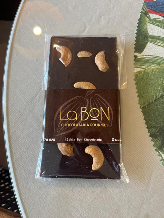 Barra de Chocolate Amargo com Castanha de Caju – Gourmet e Artesanal